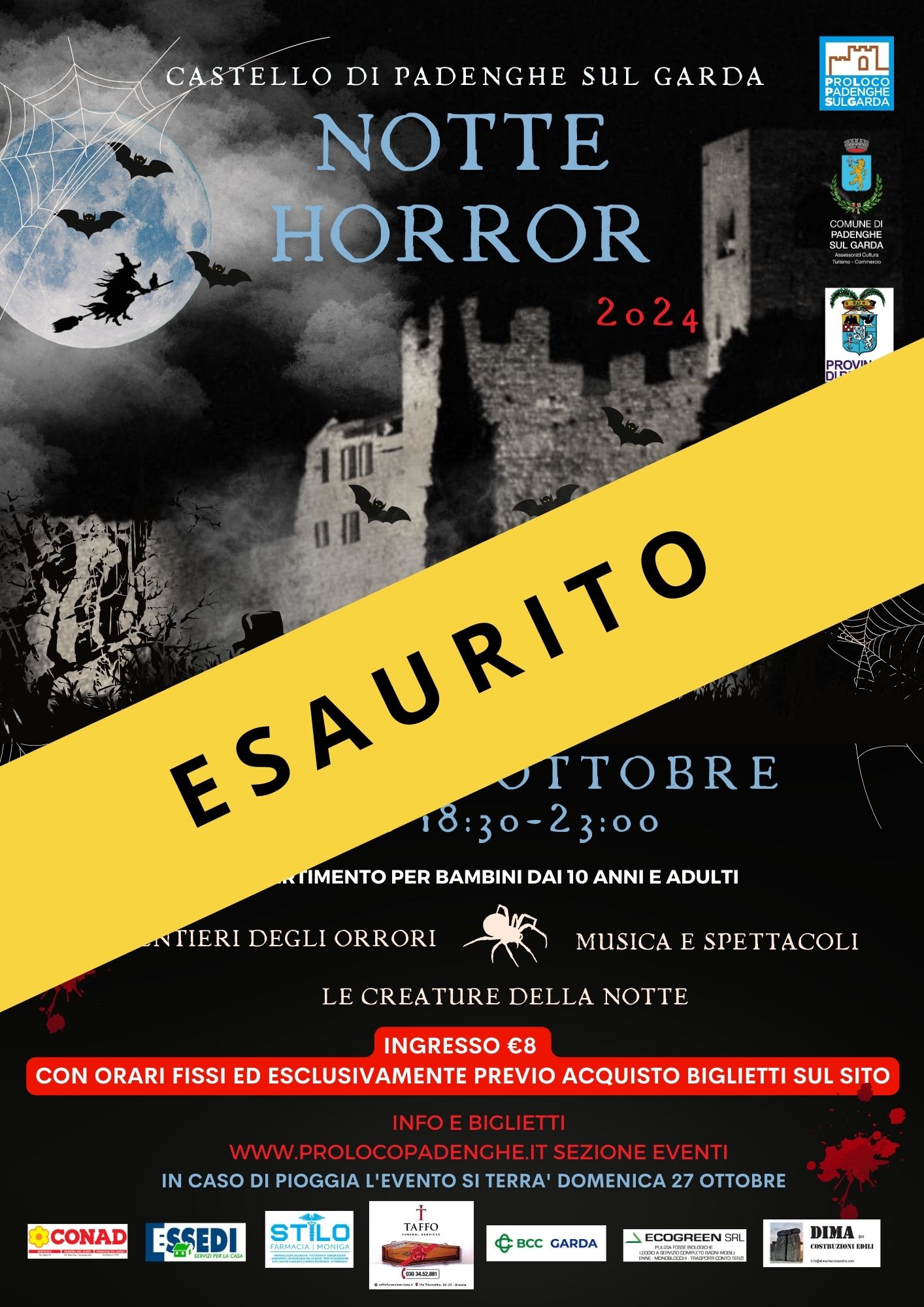 NOTTE HORROR  2024- INGRESSO ORE 19:30